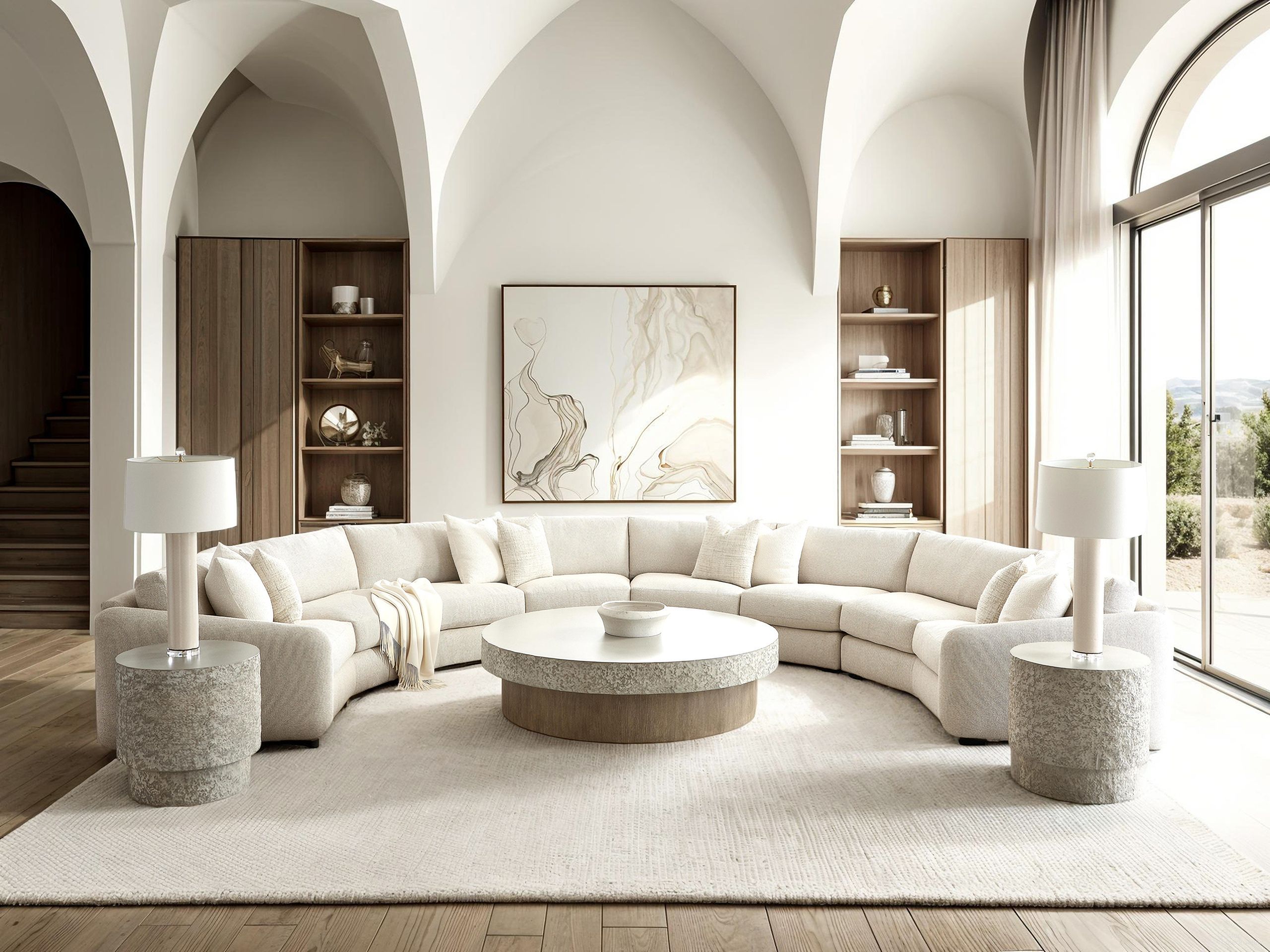 The appearance of Pincio Round Occasional Table Set In Grey designed by Bernhardt in the modern / contemporary interior design. This grey piece of furniture  was selected by 1StopBedrooms from Pincio Collection to add a touch of cosiness and style into your home. Sku: 549021;549119. Material: Resin.