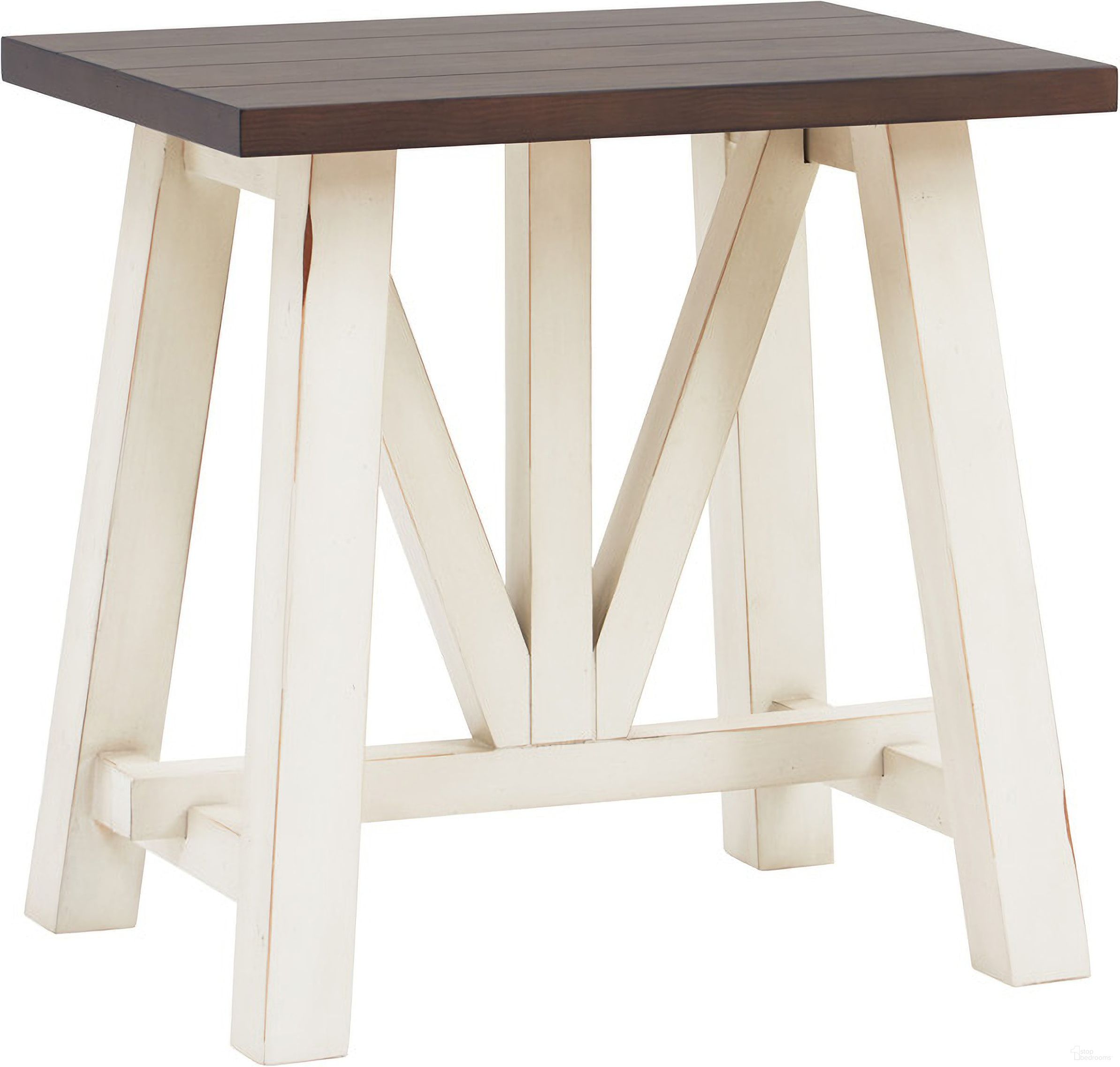 The appearance of Pinebrook Chairside Table In Prairie White designed by Aspenhome in the country / farmhouse interior design. This white piece of furniture was selected by 1StopBedrooms from Pinebrook Collection to add a touch of cosiness and style into your home. Sku: I629-9130-PRW. Material: Wood.