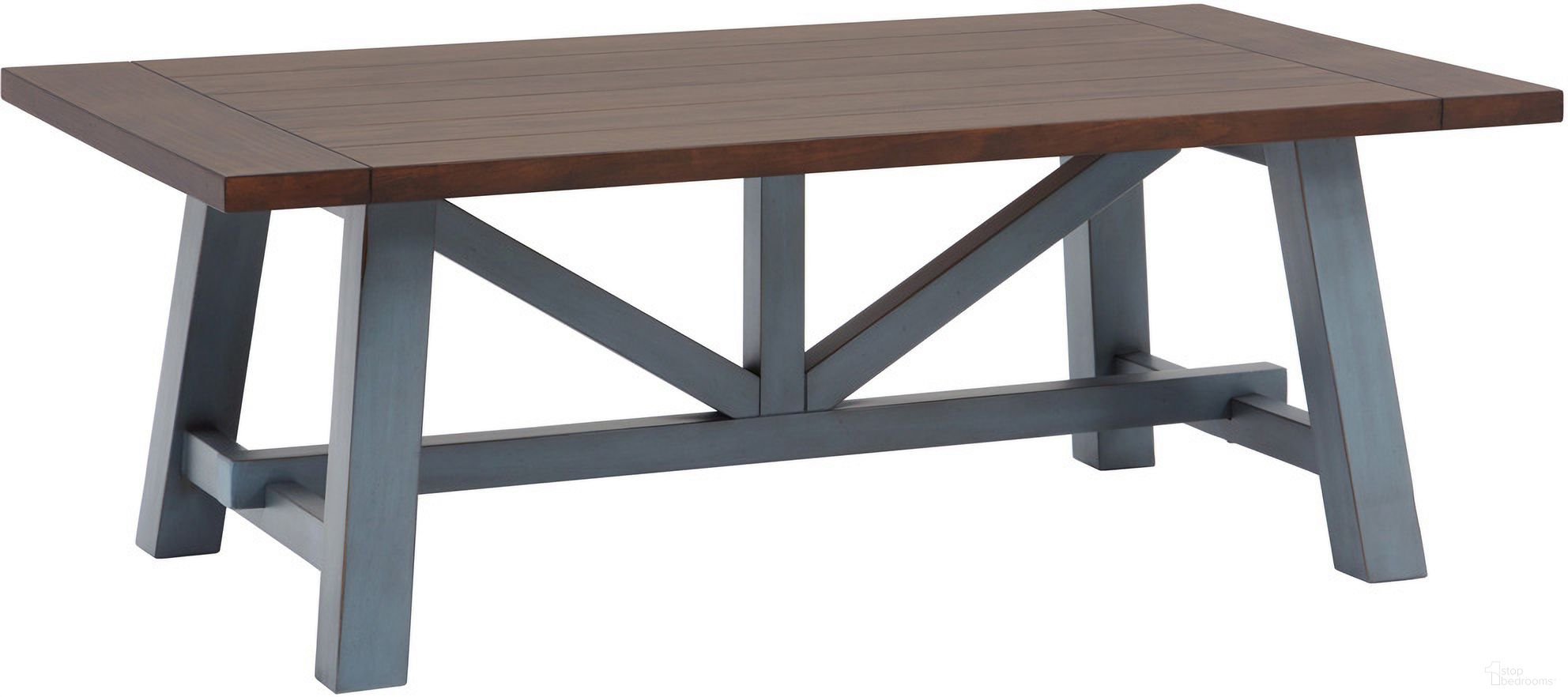 The appearance of Pinebrook Cocktail Table In Denim designed by Aspenhome in the country / farmhouse interior design. This denim piece of furniture was selected by 1StopBedrooms from Pinebrook Collection to add a touch of cosiness and style into your home. Sku: I629-9100-DEN. Material: Wood.