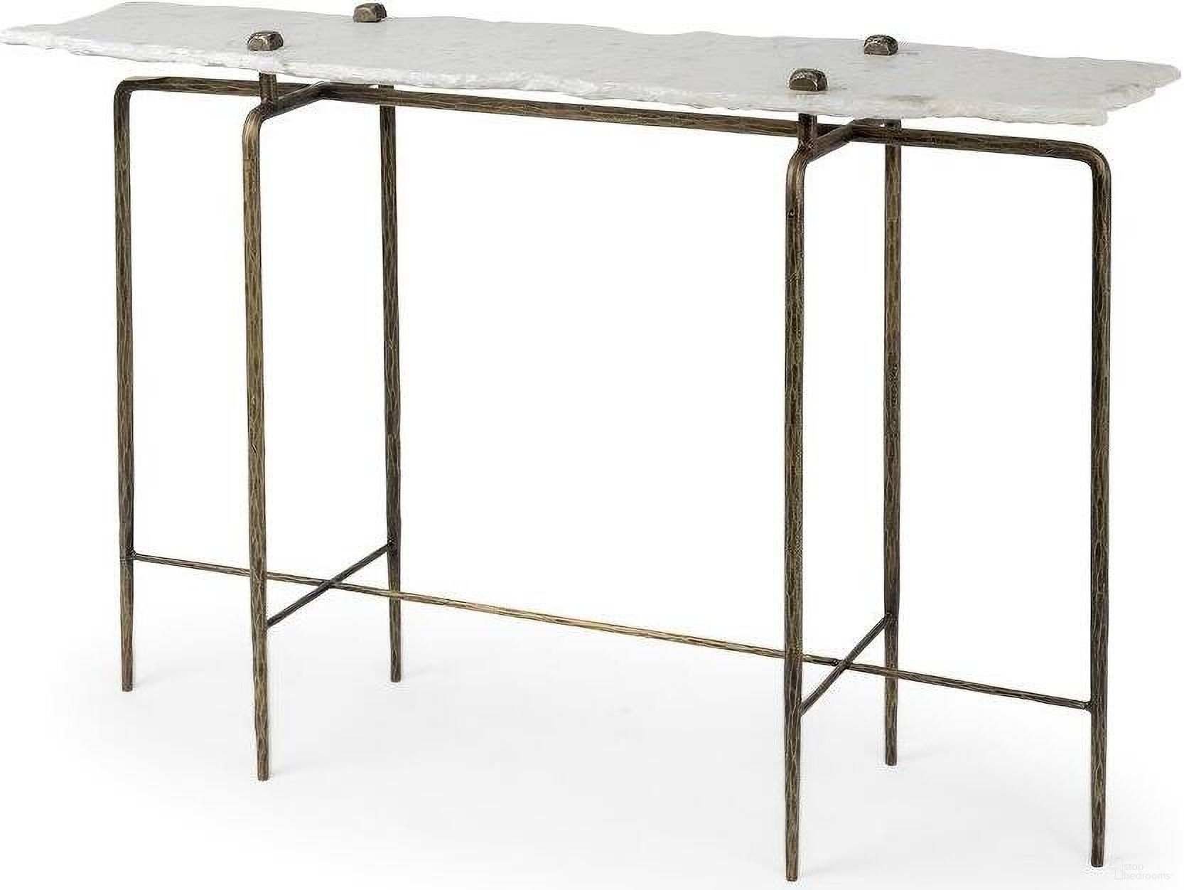 The appearance of Pinera Iii White Marble Top Gold-Toned Iron Base Console Table designed by Mercana in the industrial interior design. This white and gold piece of furniture was selected by 1StopBedrooms from Pinera Collection to add a touch of cosiness and style into your home. Sku: 68245-AB. Material: Iron.