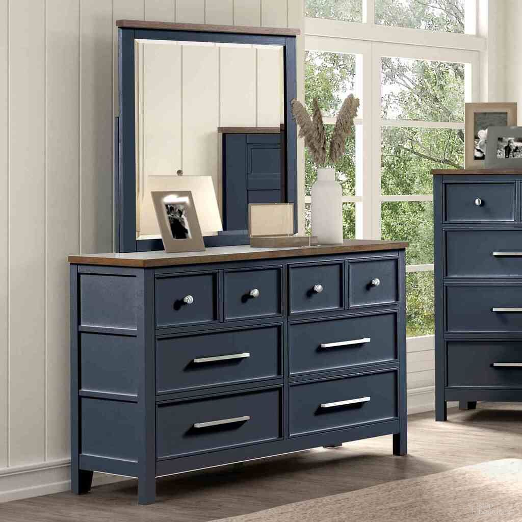 The appearance of Pinetop Dresser In Blue and Dark Brown designed by Furniture of America in the modern / contemporary interior design. This blue/dark brown piece of furniture was selected by 1StopBedrooms from Pinetop Collection to add a touch of cosiness and style into your home. Sku: FM7171BL-D. Material: Pine Wood.