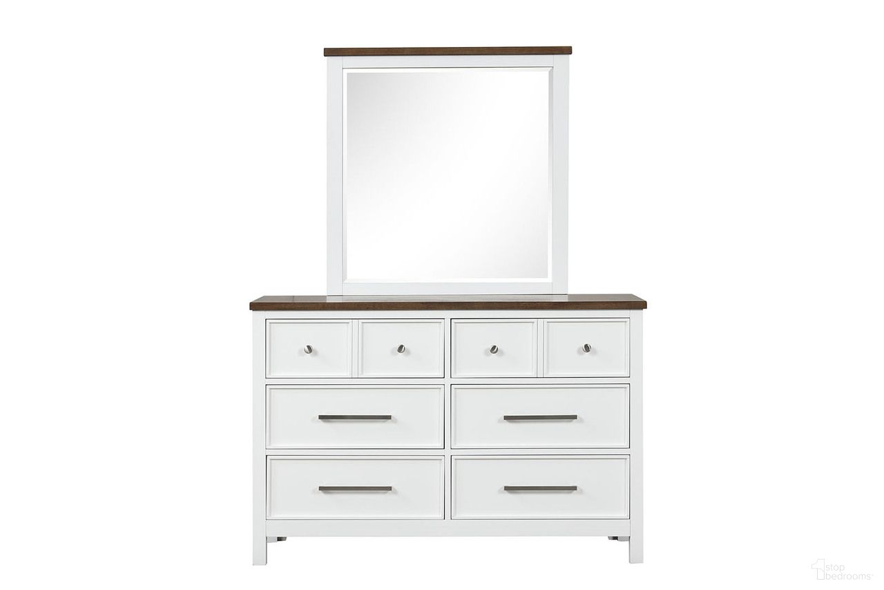 The appearance of Pinetop Dresser In White and Dark Brown designed by Furniture of America in the modern / contemporary interior design. This white/dark brown piece of furniture was selected by 1StopBedrooms from Pinetop Collection to add a touch of cosiness and style into your home. Sku: FM7171WH-D. Material: Pine Wood.