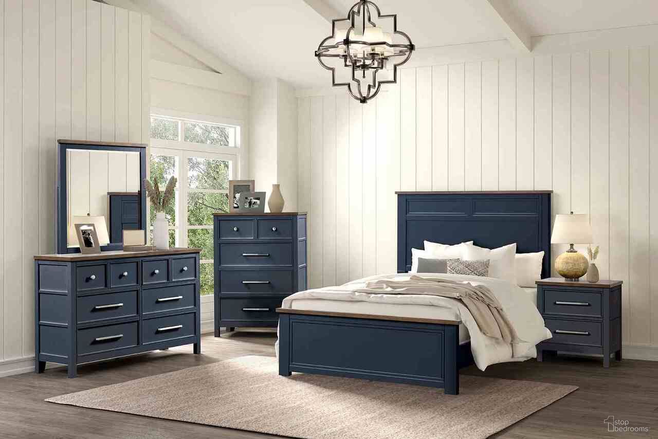 Pinetop Youth Bedroom Set In Blue and Dark Brown