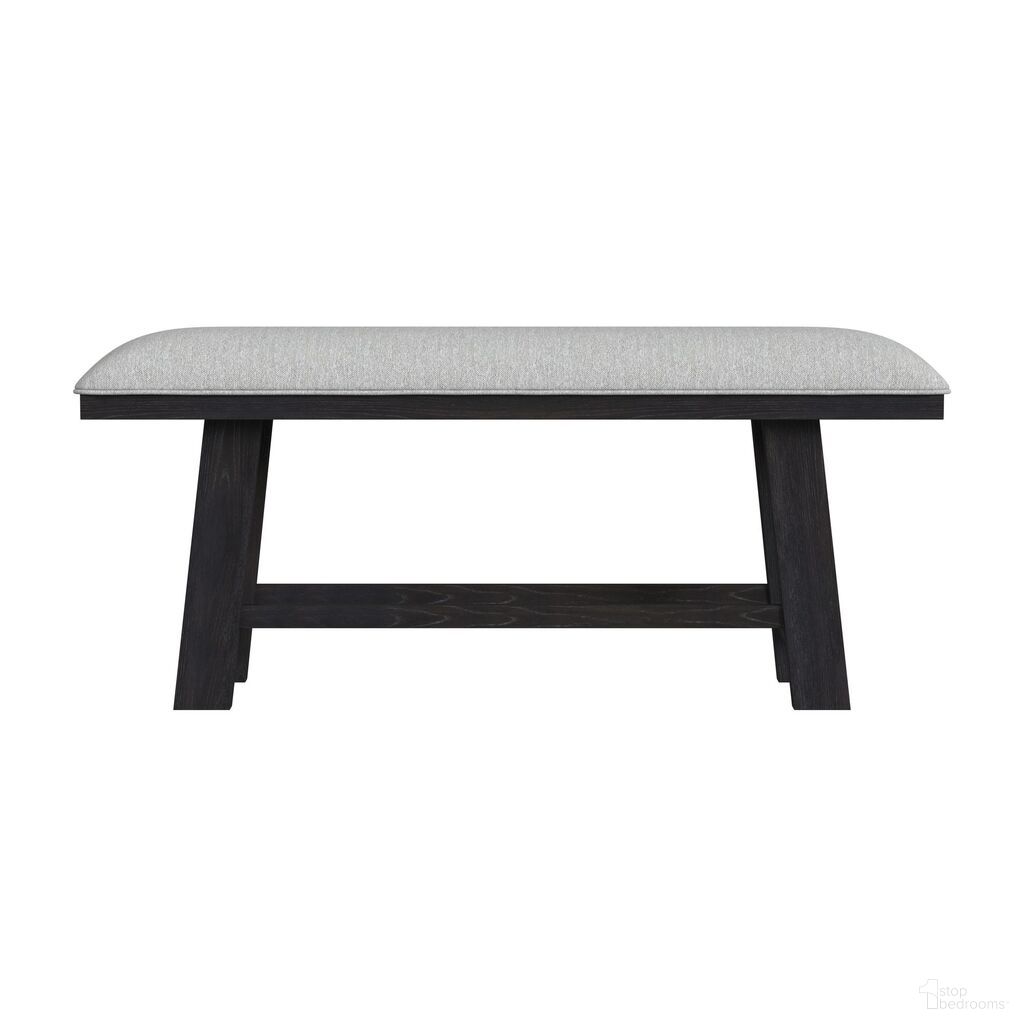 The appearance of Pinnacle Counter Bench with Fabric In Charcoal and Light Grey designed by Picket House in the modern / contemporary interior design. This charcoal and light grey piece of furniture was selected by 1StopBedrooms from Pinnacle Collection to add a touch of cosiness and style into your home. Sku: D-12980-3-CBN. Material: Polyester.