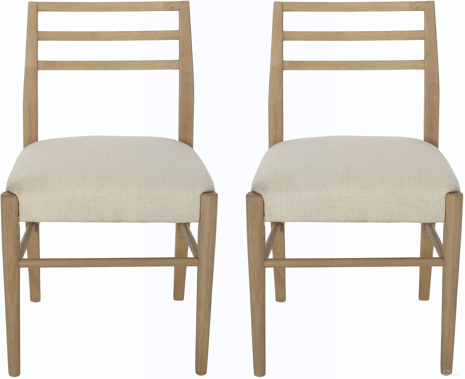 The appearance of Pinnacle Dining Chair with Stunning Traditional Ladder Back and Slender Tapered Legs In Beige - Set of 2 designed by Noble House in the country / farmhouse interior design. This beige piece of furniture was selected by 1StopBedrooms from Pinnacle Collection to add a touch of cosiness and style into your home. Sku: 73988.00LBGETW. Material: Fabric. Chair Type: Side Chair.