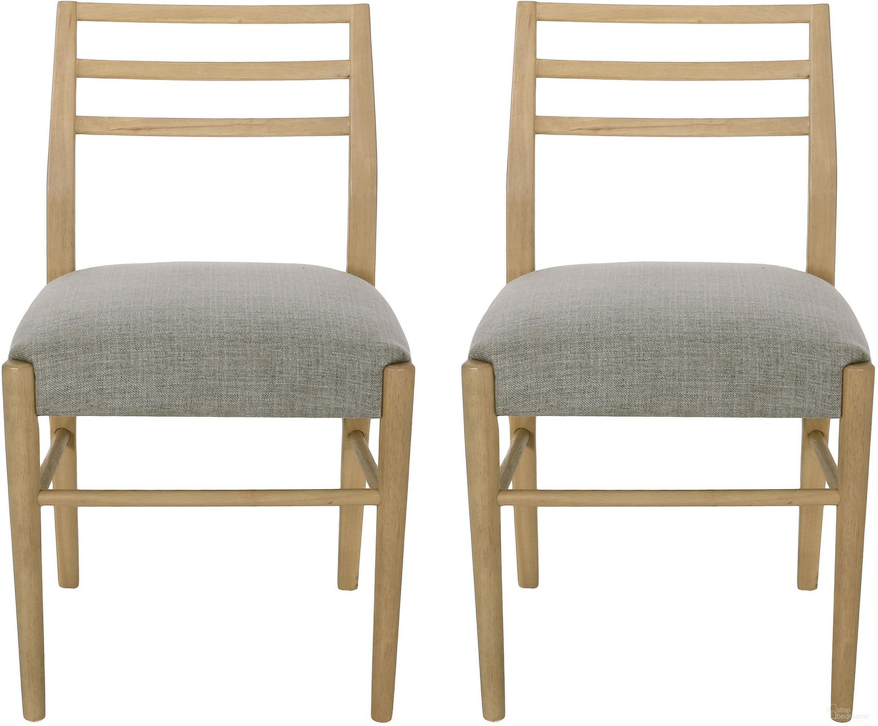 The appearance of Pinnacle Dining Chair with Stunning Traditional Ladder Back and Slender Tapered Legs In Grey - Set of 2 designed by Noble House in the country / farmhouse interior design. This grey piece of furniture  was selected by 1StopBedrooms from Pinnacle Collection to add a touch of cosiness and style into your home. Sku: 73988.00GRY. Material: Fabric. Chair Type: Side Chair.