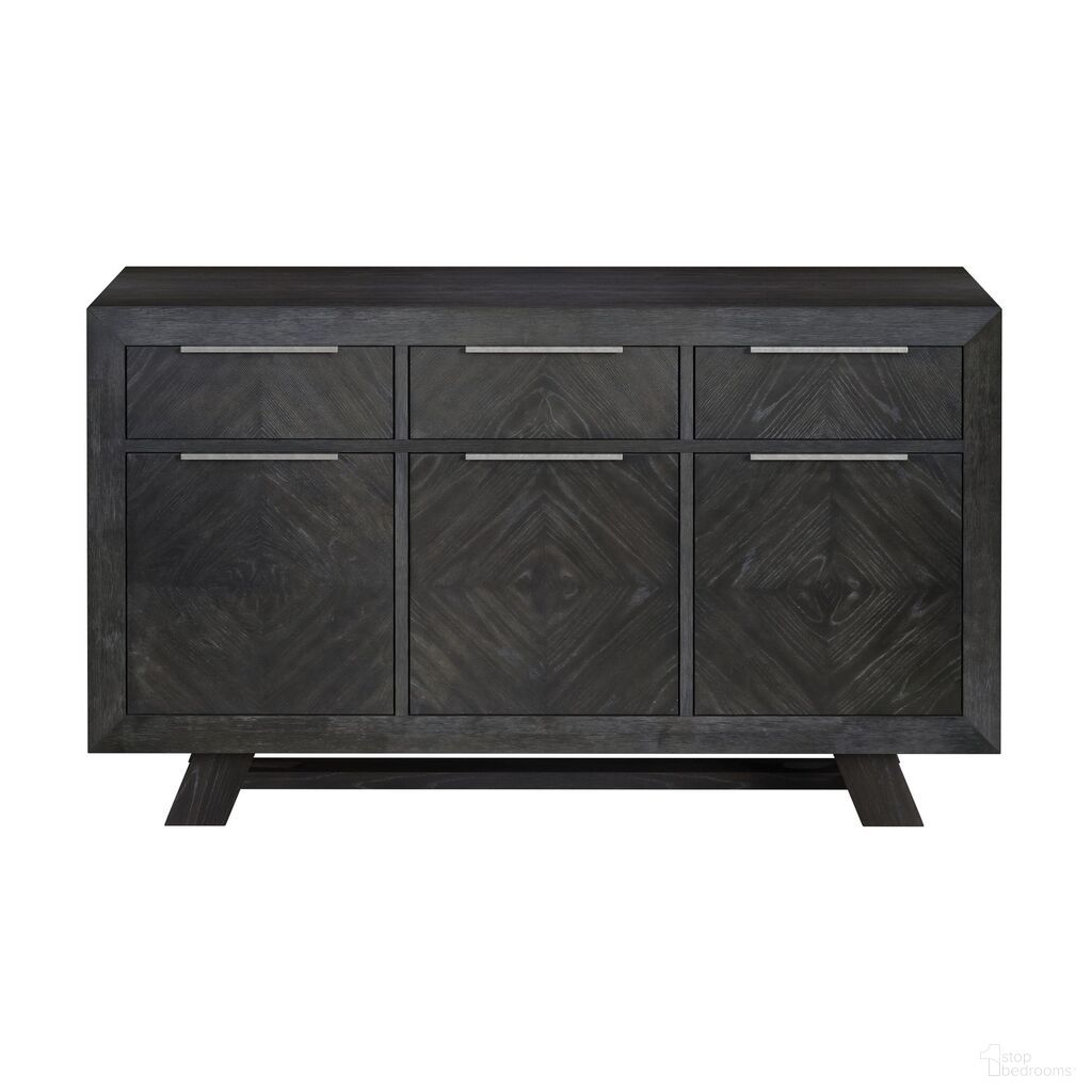 The appearance of Pinnacle Server In Charcoal designed by Picket House in the modern / contemporary interior design. This charcoal piece of furniture  was selected by 1StopBedrooms from Pinnacle Collection to add a touch of cosiness and style into your home. Sku: D-12980-3-SV. Material: Oak.