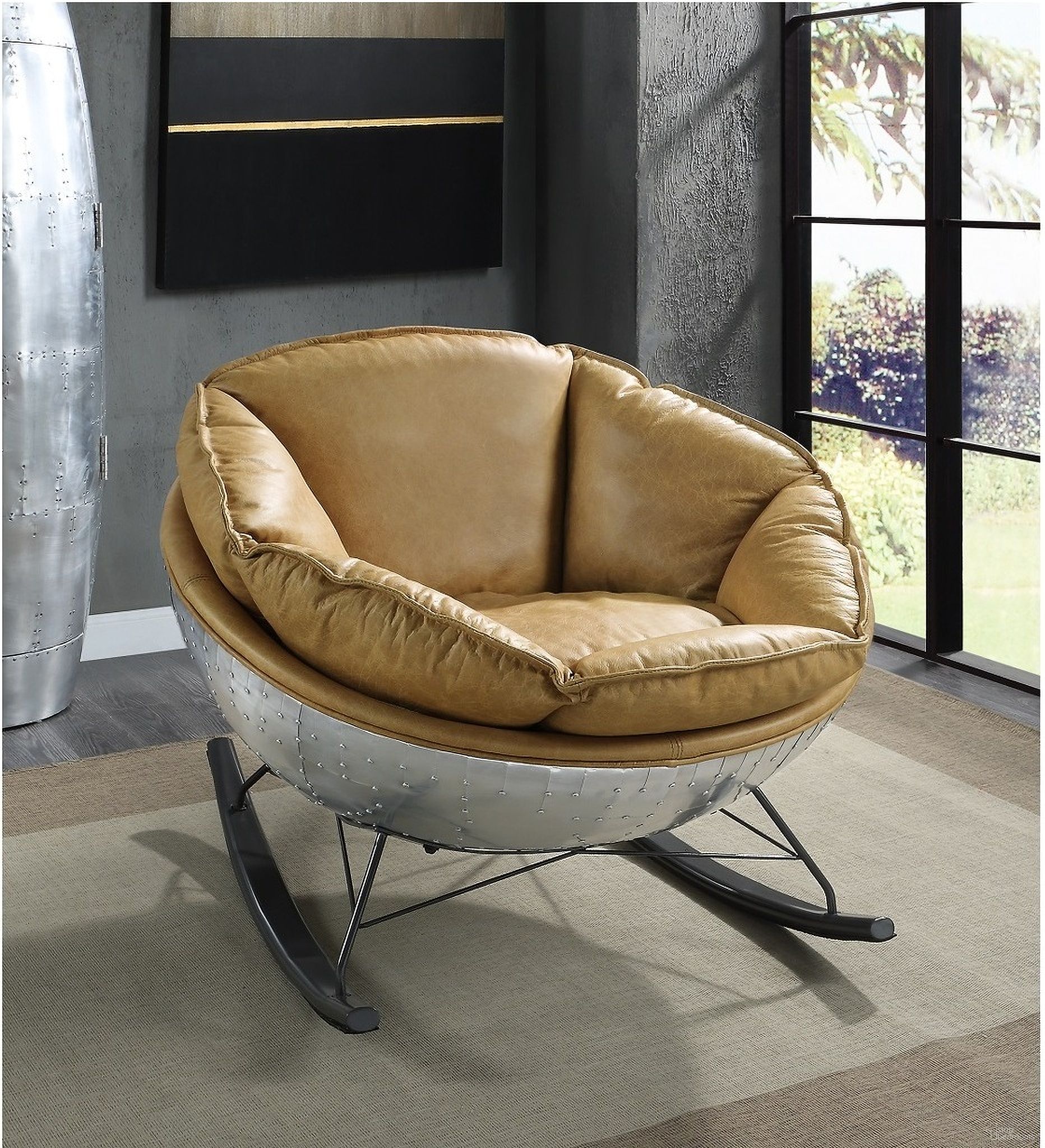 The appearance of Pippin Rocking Chair In Morocco designed by ACME in the industrial interior design. This morocco piece of furniture was selected by 1StopBedrooms from Pippin Collection to add a touch of cosiness and style into your home. Sku: AC02583. Material: Aluminum.