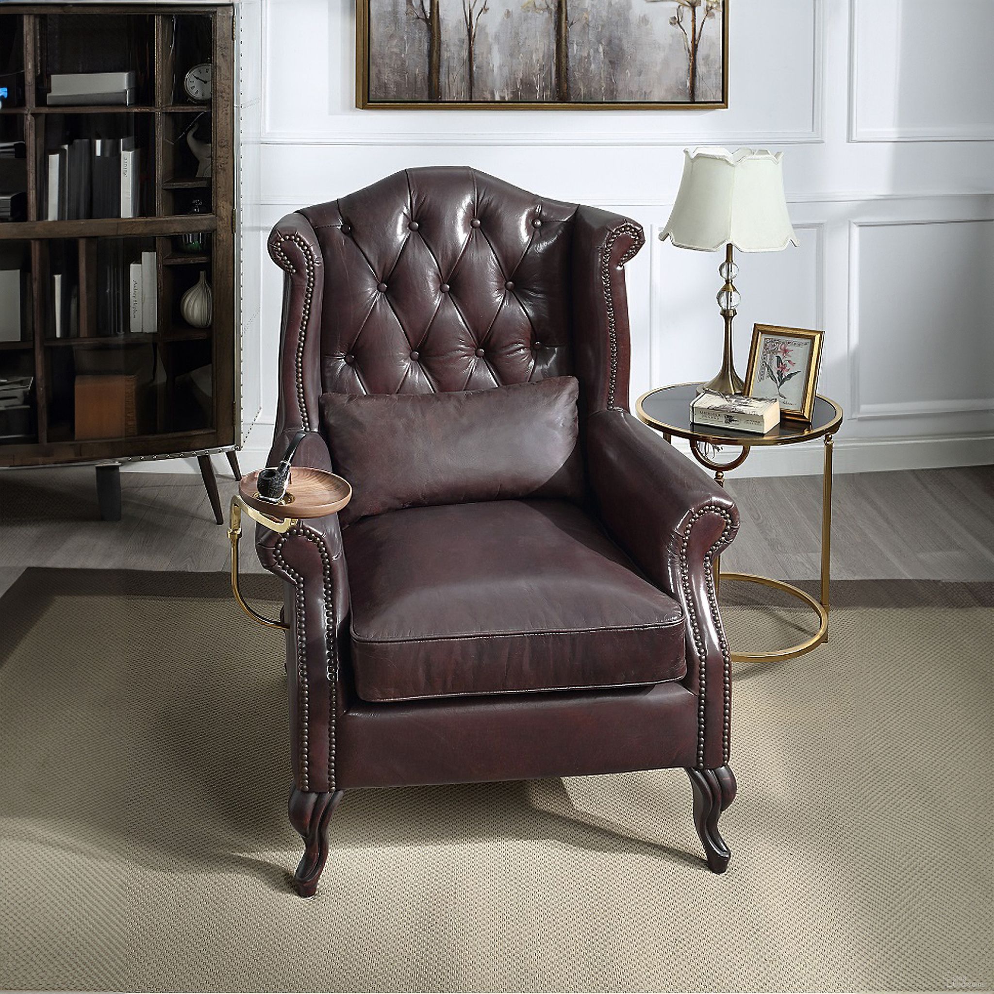 The appearance of Pino Accent Chair In Vintage Brown designed by ACME in the industrial interior design. This vintage brown piece of furniture  was selected by 1StopBedrooms from Pino Collection to add a touch of cosiness and style into your home. Sku: AC02994. Material: Wood.
