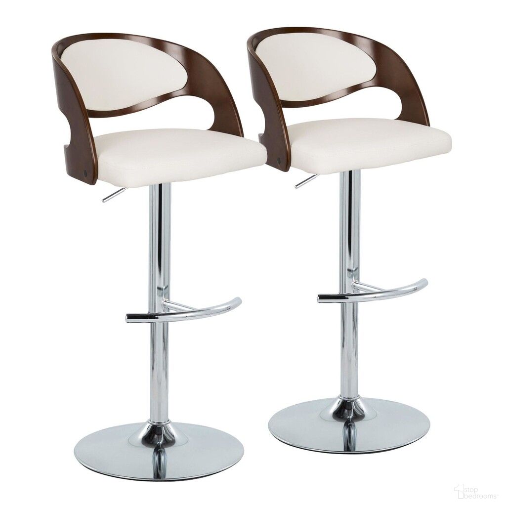 The appearance of Pino Adjustable Barstool Set of 2 In Chrome designed by Lumisource in the transitional interior design. This chrome piece of furniture  was selected by 1StopBedrooms from Pino Collection to add a touch of cosiness and style into your home. Sku: BS-PINOPU-RNT2 CHRCHW2. Material: Wood.