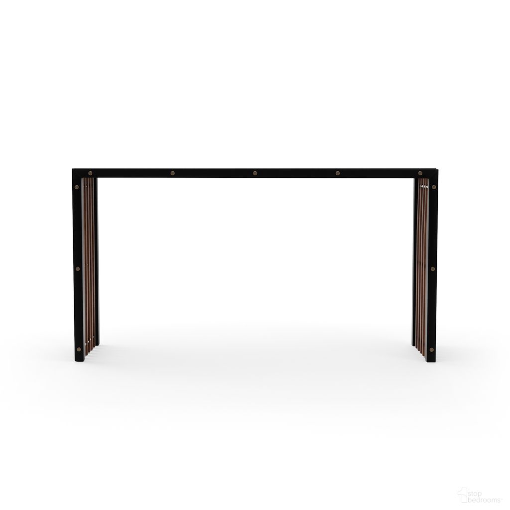Pinstripe Console Table In Dark Chocolate