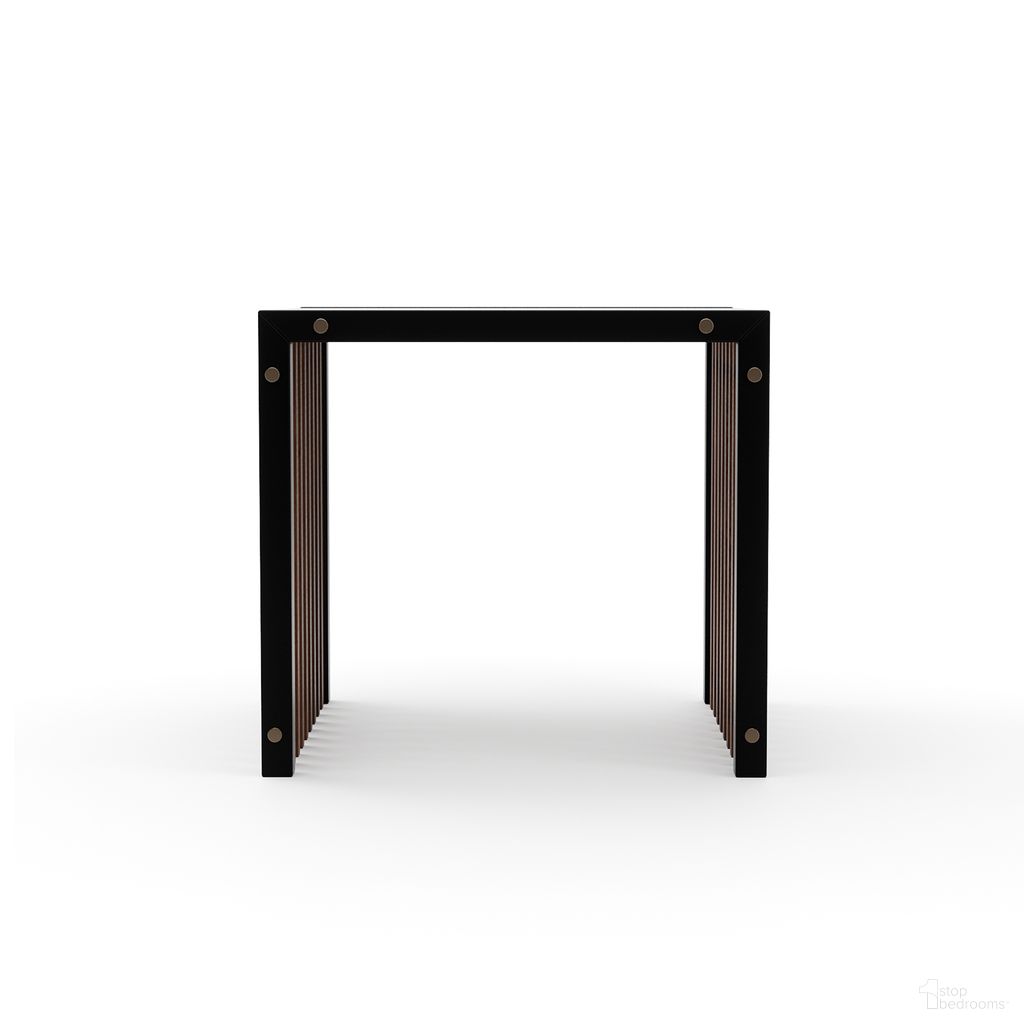 Pinstripe End Table In Dark Chocolate