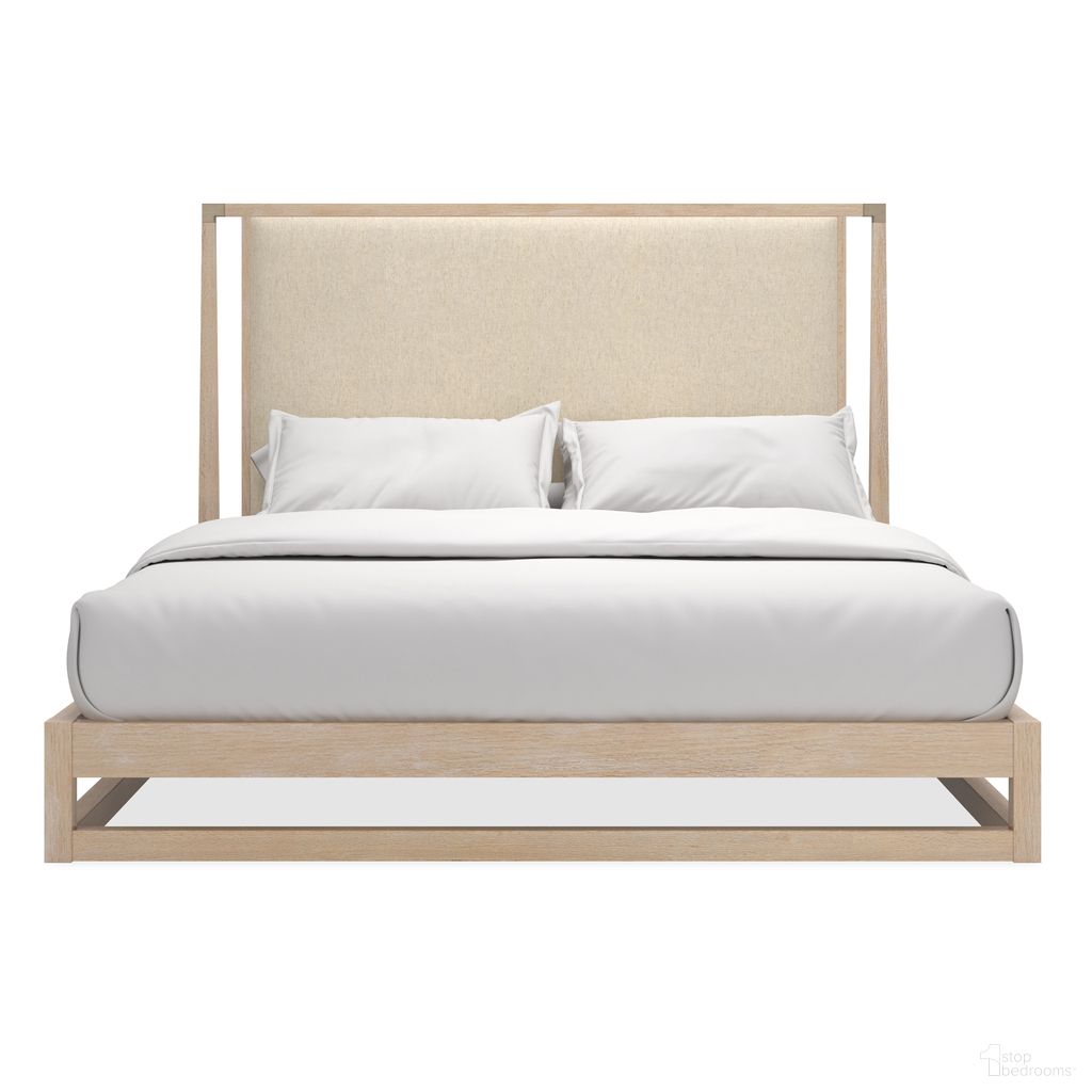 The appearance of Pinstripe Light King Upholstered Bed In Natural designed by Caracole in the modern / contemporary interior design. This natural piece of furniture was selected by 1StopBedrooms from Pinstripe Collection to add a touch of cosiness and style into your home. Sku: CLA-424-122F;CLA-424-122H;CLA-424-122R. Bed Size: King. Material: Oak. Bed Type: Upholstered Bed.