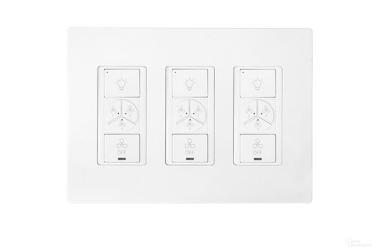Pilot 3-Gang Smart Wall Switch For Ceiling Fans In White