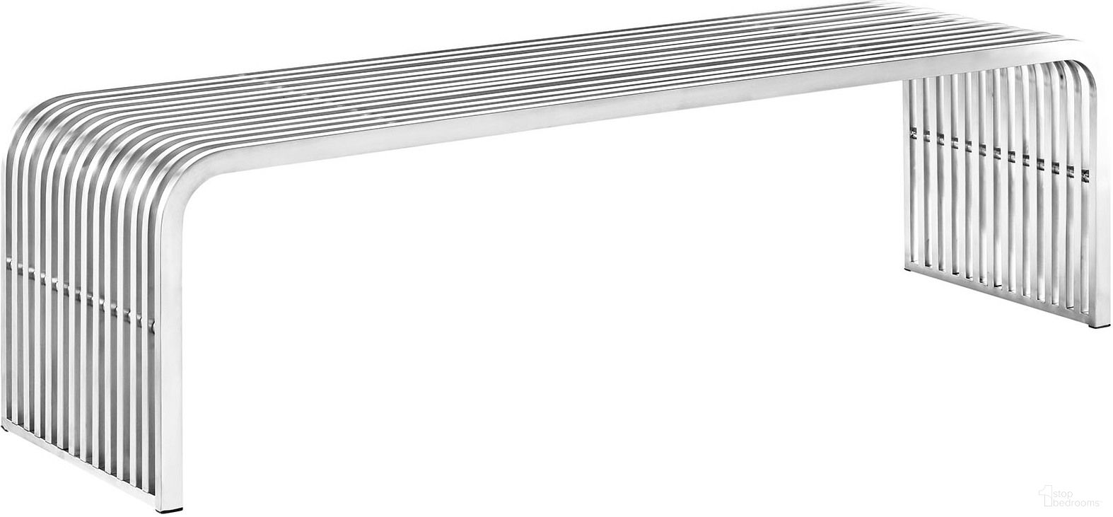 Pipe Silver 60 Inch Stainless Steel Bench