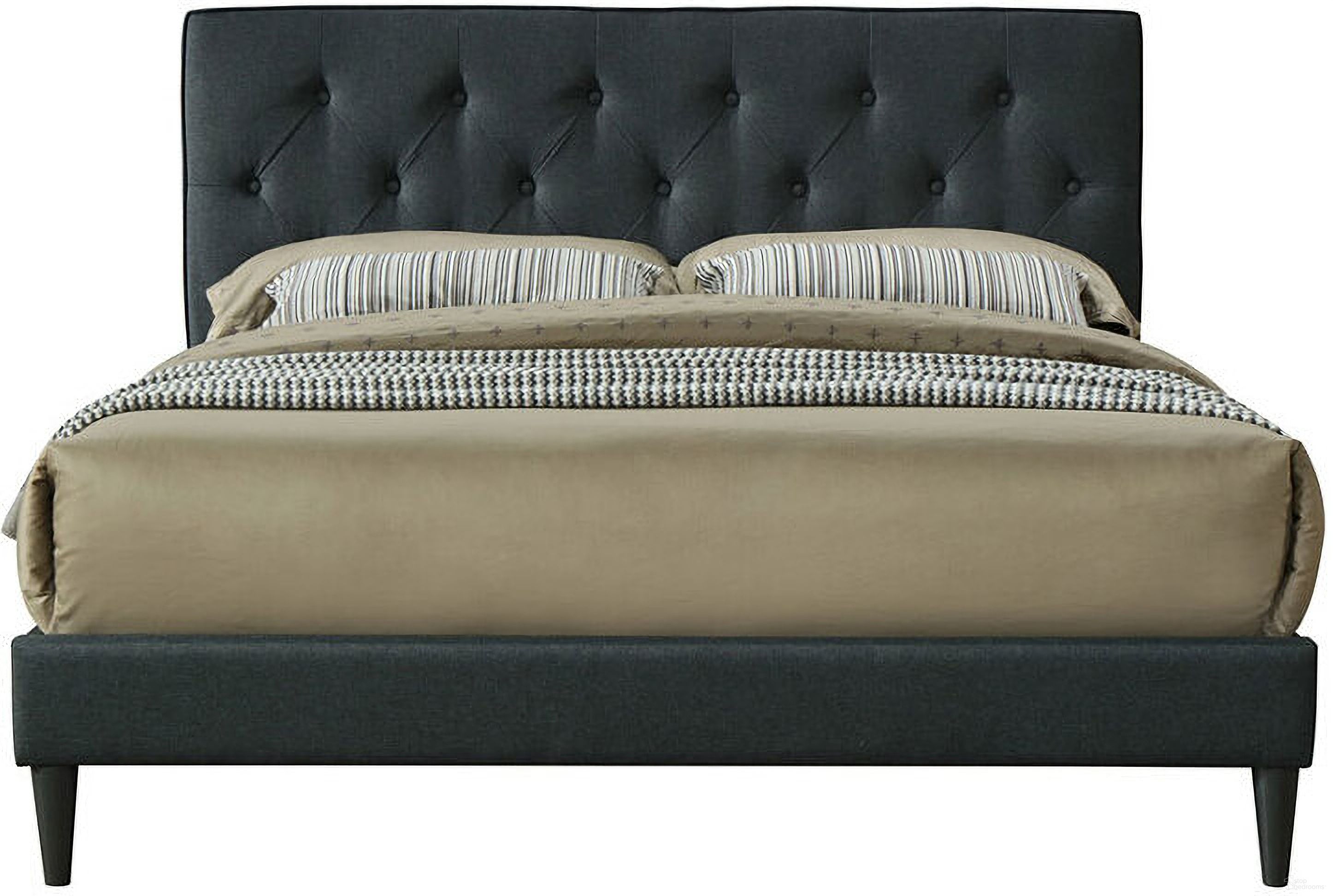 The appearance of Piper Upholstered Bed (Full) designed by Bernell in the modern / contemporary interior design. This black piece of furniture was selected by 1StopBedrooms from Piper Collection to add a touch of cosiness and style into your home. Sku: 1136-104. Material: Polyester. Bed Size: Full. Bed Type: Upholstered Bed.