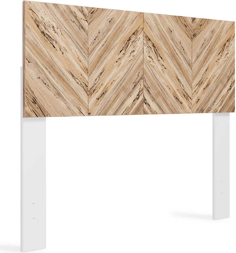 Piperton Two Tone Brown White Full Panel Headboard Only by Ashley