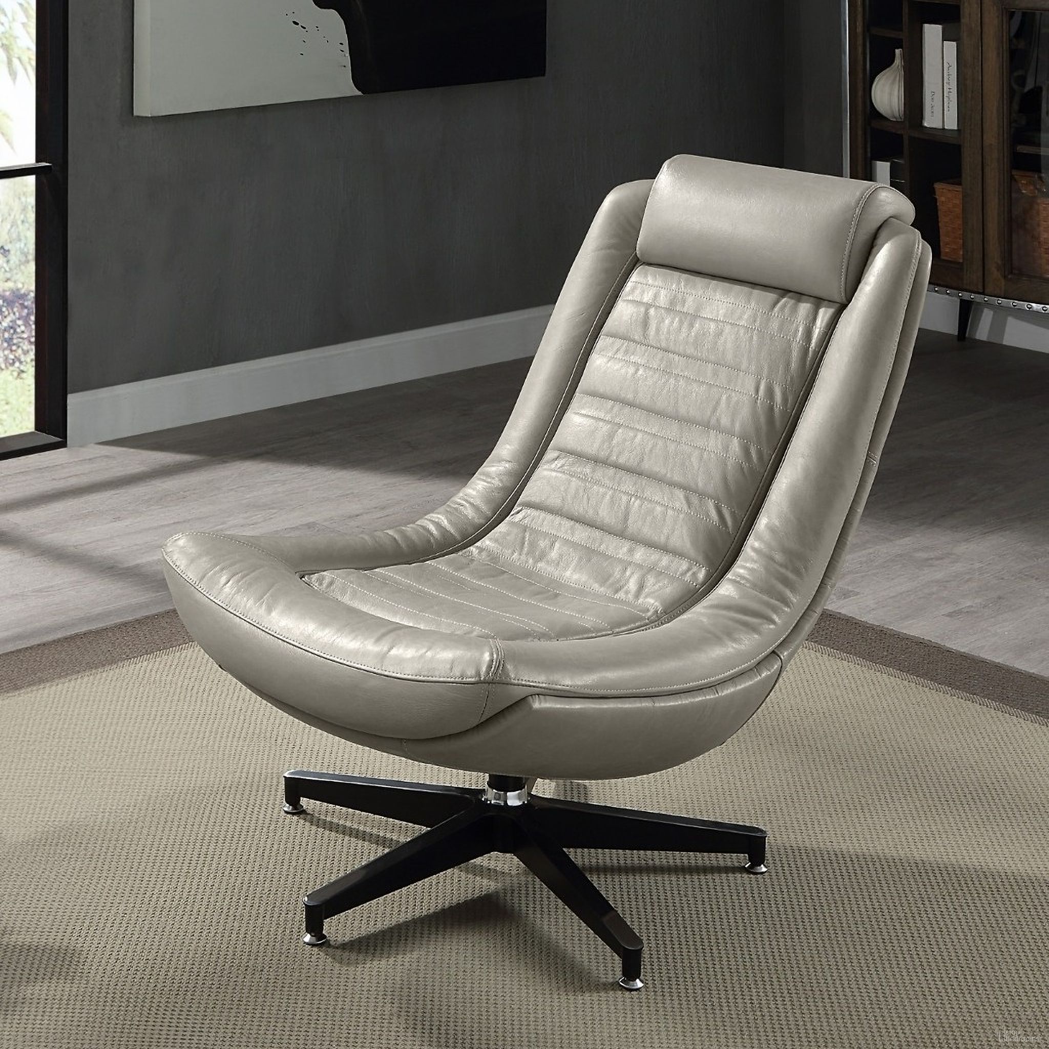 The appearance of Piran Accent Chair with Swivel In Twilight designed by ACME in the industrial interior design. This twilight piece of furniture was selected by 1StopBedrooms from Piran Collection to add a touch of cosiness and style into your home. Sku: AC02584. Material: Wood.