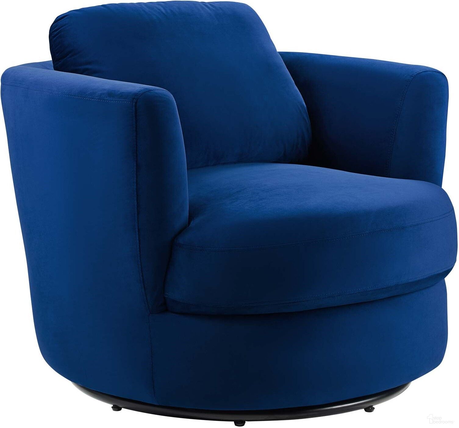 The appearance of Pirouette Performance Velvet Swivel Armchair In Navy designed by Modway in the modern / contemporary interior design. This navy piece of furniture  was selected by 1StopBedrooms from Pirouette Collection to add a touch of cosiness and style into your home. Sku: EEI-4345-NAV. Material: Polyester.