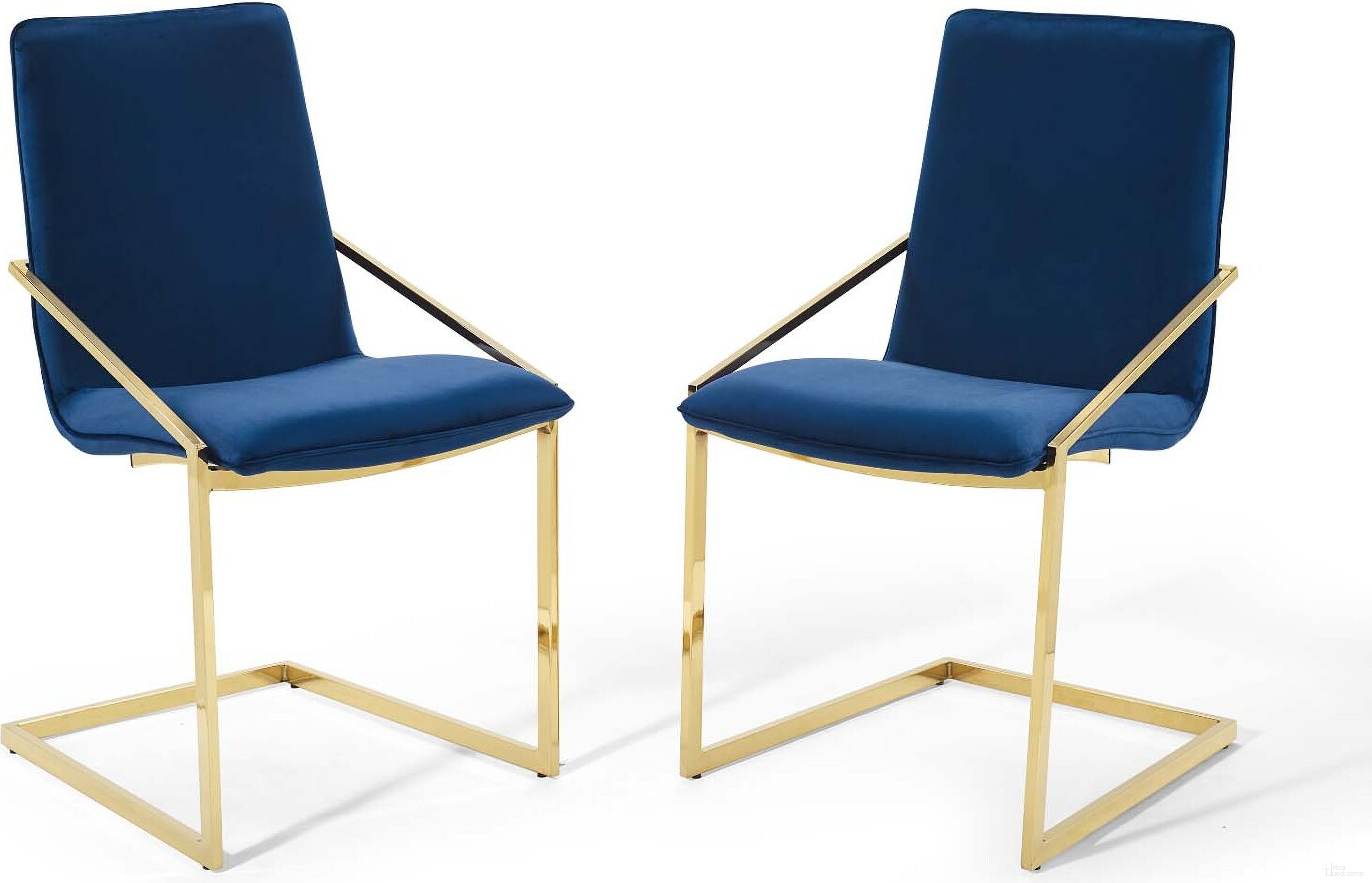 The appearance of Pitch Dining Armchair Performance Velvet Set of 2 In Gold/Navy designed by Modway in the modern / contemporary interior design. This gold navy piece of furniture  was selected by 1StopBedrooms from Pitch Collection to add a touch of cosiness and style into your home. Sku: EEI-3799-GLD-NAV;EEI-3799-GLD-NAV. Material: Wood. Chair Type: Arm Chair.