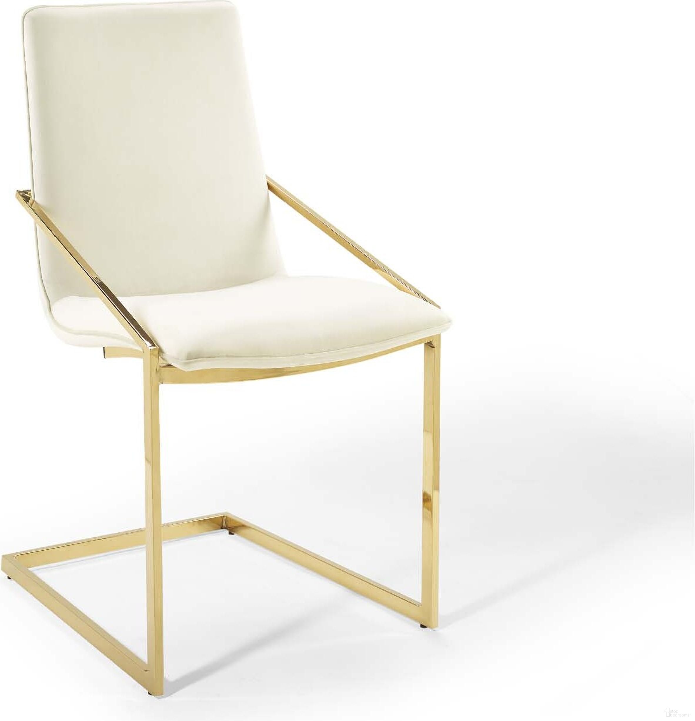 The appearance of Pitch Gold Ivory Performance Velvet Dining Arm Chair designed by Modway in the modern / contemporary interior design. This gold ivory piece of furniture  was selected by 1StopBedrooms from Pitch Collection to add a touch of cosiness and style into your home. Sku: EEI-3799-GLD-IVO. Material: Wood. Chair Type: Arm Chair.