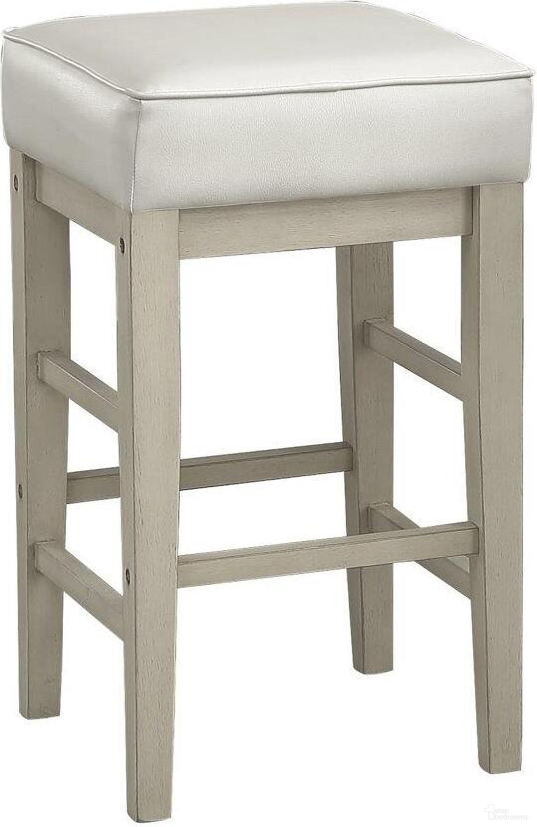 The appearance of Pittsville White Counter Height Stool Set Of 2 designed by Homelegance in the transitional interior design. This white piece of furniture was selected by 1StopBedrooms from Pittsville Collection to add a touch of cosiness and style into your home. Sku: 5684WH-24. Material: Faux Leather.