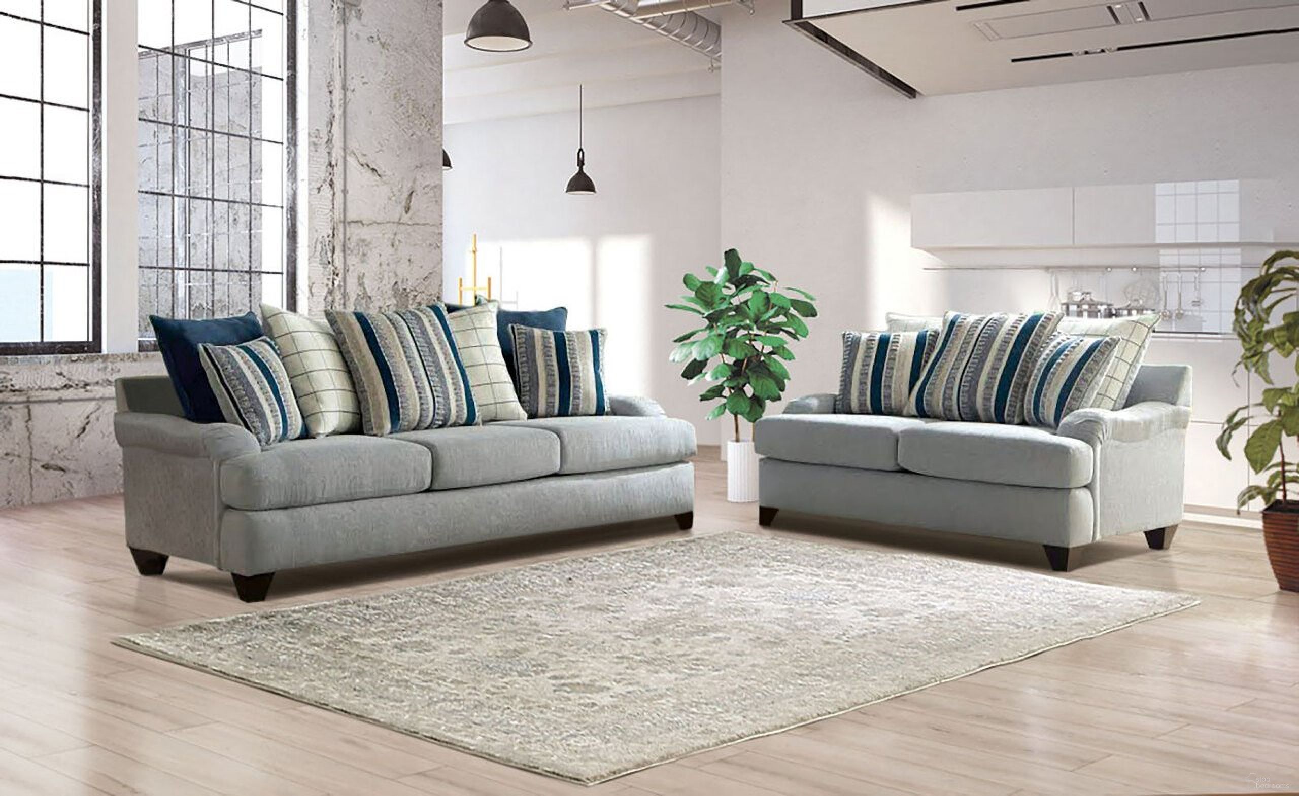 The appearance of Plaistow Living Room Set In Gray designed by Furniture of America in the transitional interior design. This gray piece of furniture was selected by 1StopBedrooms from Plaistow Collection to add a touch of cosiness and style into your home. Sku: SM5189-SF;SM5189-LV. Material: Chenille.