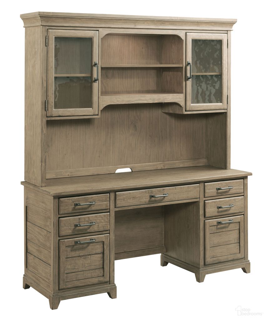 The appearance of Plank Road Farmstead Credenza Hutch In Stone designed by Kincaid in the transitional interior design. This stone piece of furniture was selected by 1StopBedrooms from Plank Road Collection to add a touch of cosiness and style into your home. Sku: 706-943S.