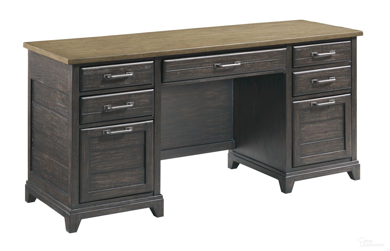 The appearance of Plank Road Farmstead Executive Credenza In Black designed by Kincaid in the interior design. This black piece of furniture was selected by 1StopBedrooms from Plank Road Collection to add a touch of cosiness and style into your home. Sku: 706-942C. Material: Solid Wood.