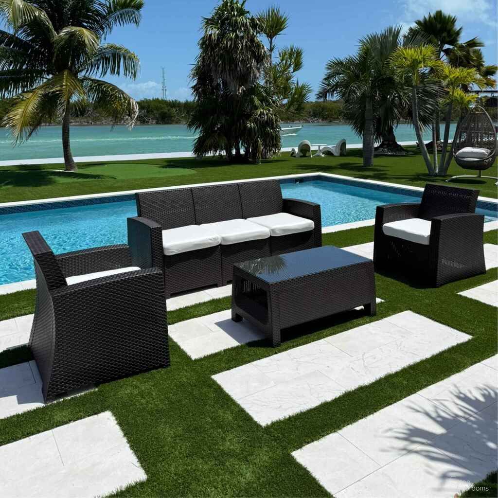 The appearance of Plastique 4-Piece Seating Set In Chocolate designed by Pelican Reef in the traditional interior design. This chocolate piece of furniture was selected by 1StopBedrooms from Plastique Collection to add a touch of cosiness and style into your home. Sku: PRP-113-CHO-4PS. Material: Plastic.