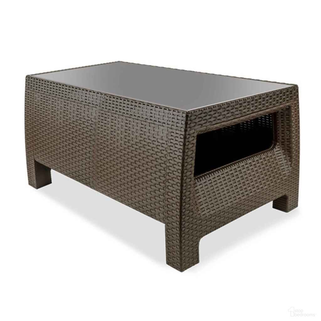 The appearance of Plastique Coffee Table In Chocolate designed by Pelican Reef in the traditional interior design. This chocolate piece of furniture  was selected by 1StopBedrooms from Plastique Collection to add a touch of cosiness and style into your home. Sku: PRP-113-CHO-CT. Table Top Shape: Rectangular. Material: Plastic.