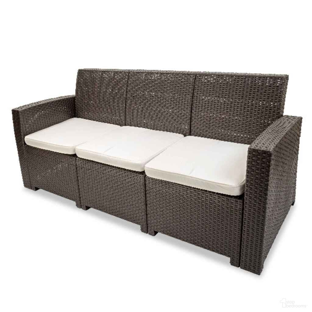 The appearance of Plastique Sofa In Chocolate designed by Pelican Reef in the traditional interior design. This chocolate piece of furniture  was selected by 1StopBedrooms from Plastique Collection to add a touch of cosiness and style into your home. Sku: PRP-113-CHO-S. Material: Plastic.