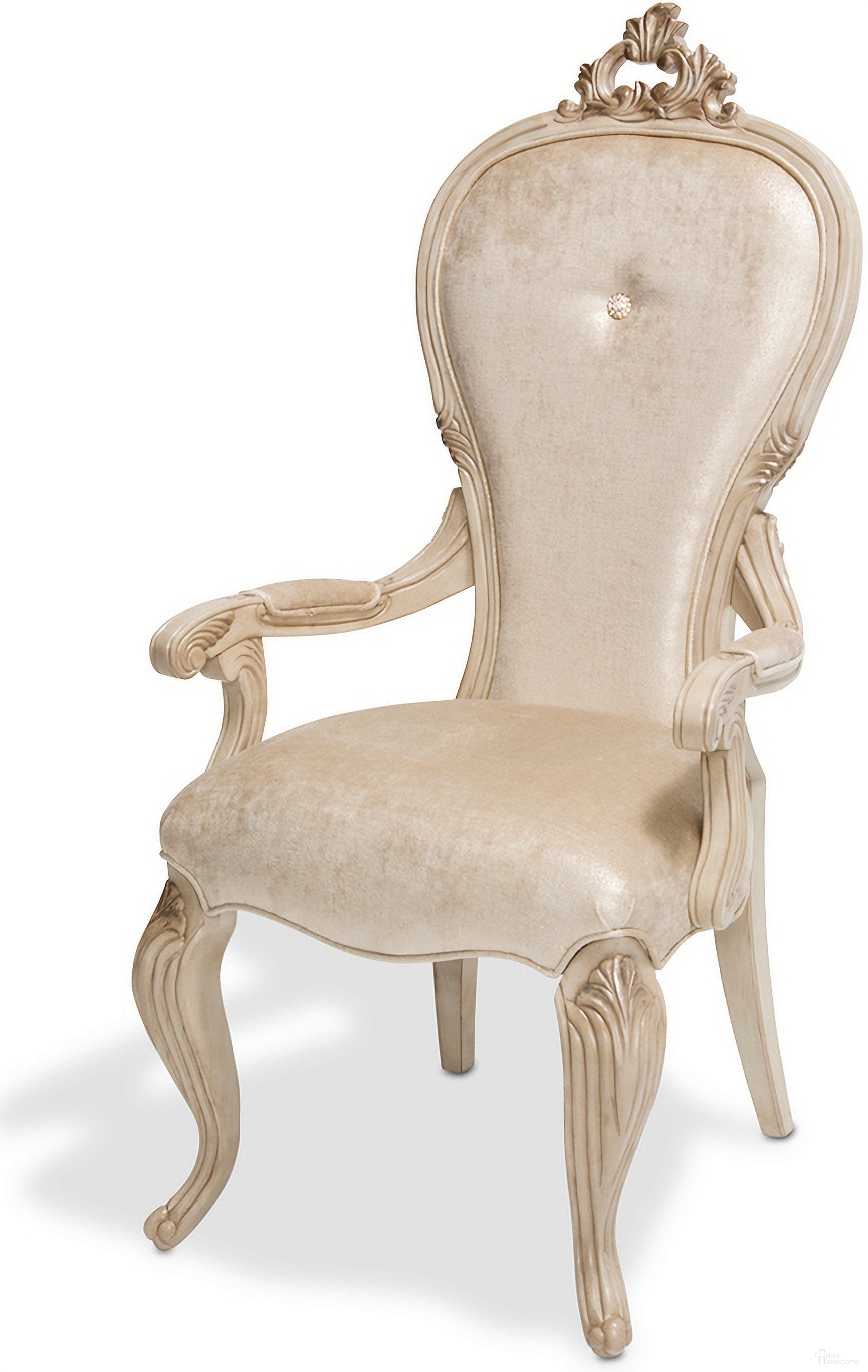 The appearance of Platine De Royale Dining Arm Chair Set Of 2 In Champagne designed by Michael Amini in the traditional interior design. This champagne piece of furniture was selected by 1StopBedrooms from Platine De Royale Collection to add a touch of cosiness and style into your home. Sku: NR09004-201. Material: Wood. Chair Type: Arm Chair.