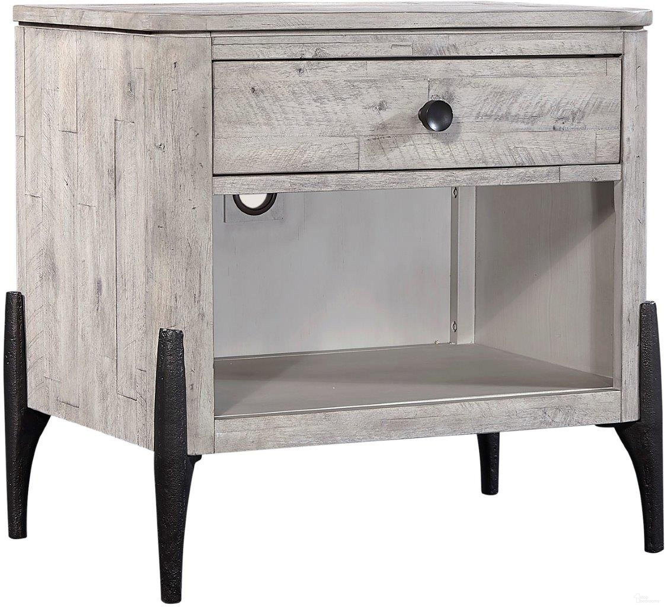 The appearance of Platinum 1 Drawer Nightstand In Grey designed by Aspenhome in the modern / contemporary interior design. This grey piece of furniture  was selected by 1StopBedrooms from Platinum Collection to add a touch of cosiness and style into your home. Sku: I251-451-2. Material: Wood.