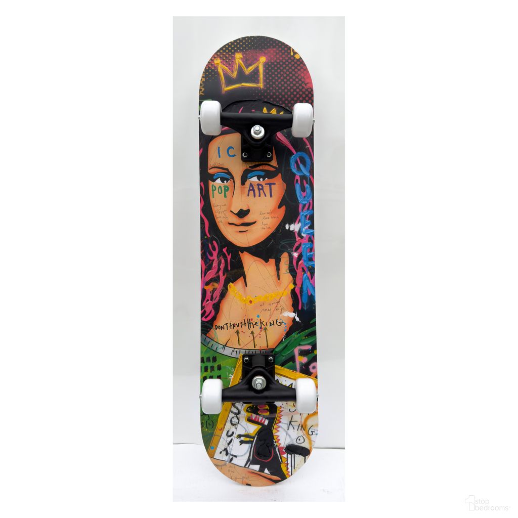 Playful Graffiti Mona Lisa Skateboard Decko - Board Wall Art In Multi