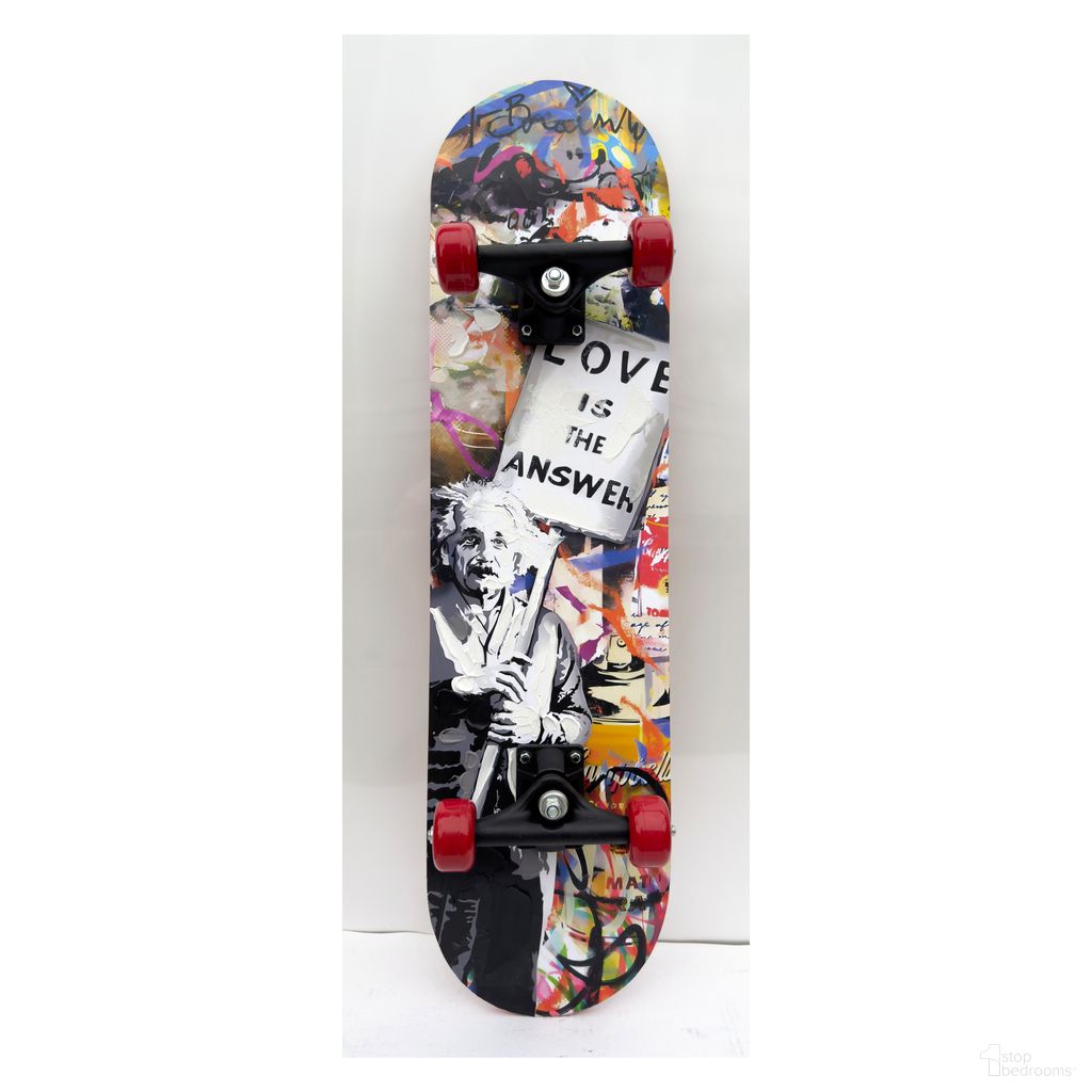 Playful Love Is The Answer Skateboard Decko - Board Wall Art In Multi