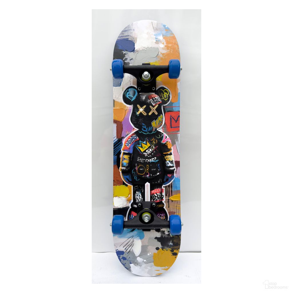 Playful Urban Bear Vibes Decko - Board Wall Art In Multi