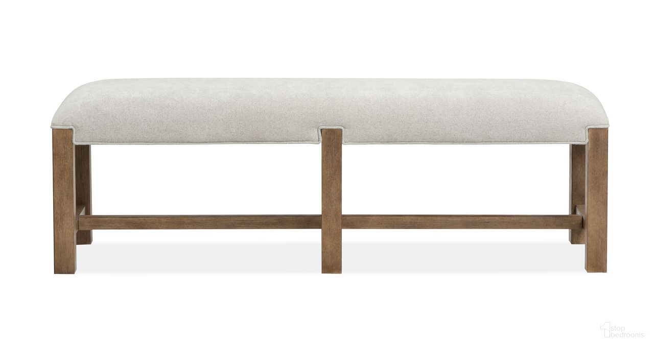 The appearance of Plum Creek Bench In Sierra Brown designed by Magnussen in the coastal interior design. This sierra brown piece of furniture  was selected by 1StopBedrooms from Plum Creek Collection to add a touch of cosiness and style into your home. Sku: D5768-68. Material: Oak Veneer.