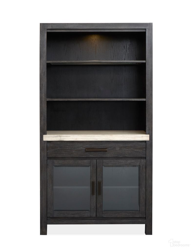 The appearance of Plum Creek Display Cabinet In Ravenwood Black designed by Magnussen in the coastal interior design. This ravenwood black piece of furniture was selected by 1StopBedrooms from Plum Creek Collection to add a touch of cosiness and style into your home. Sku: D5990-08. Material: Oak Veneer.