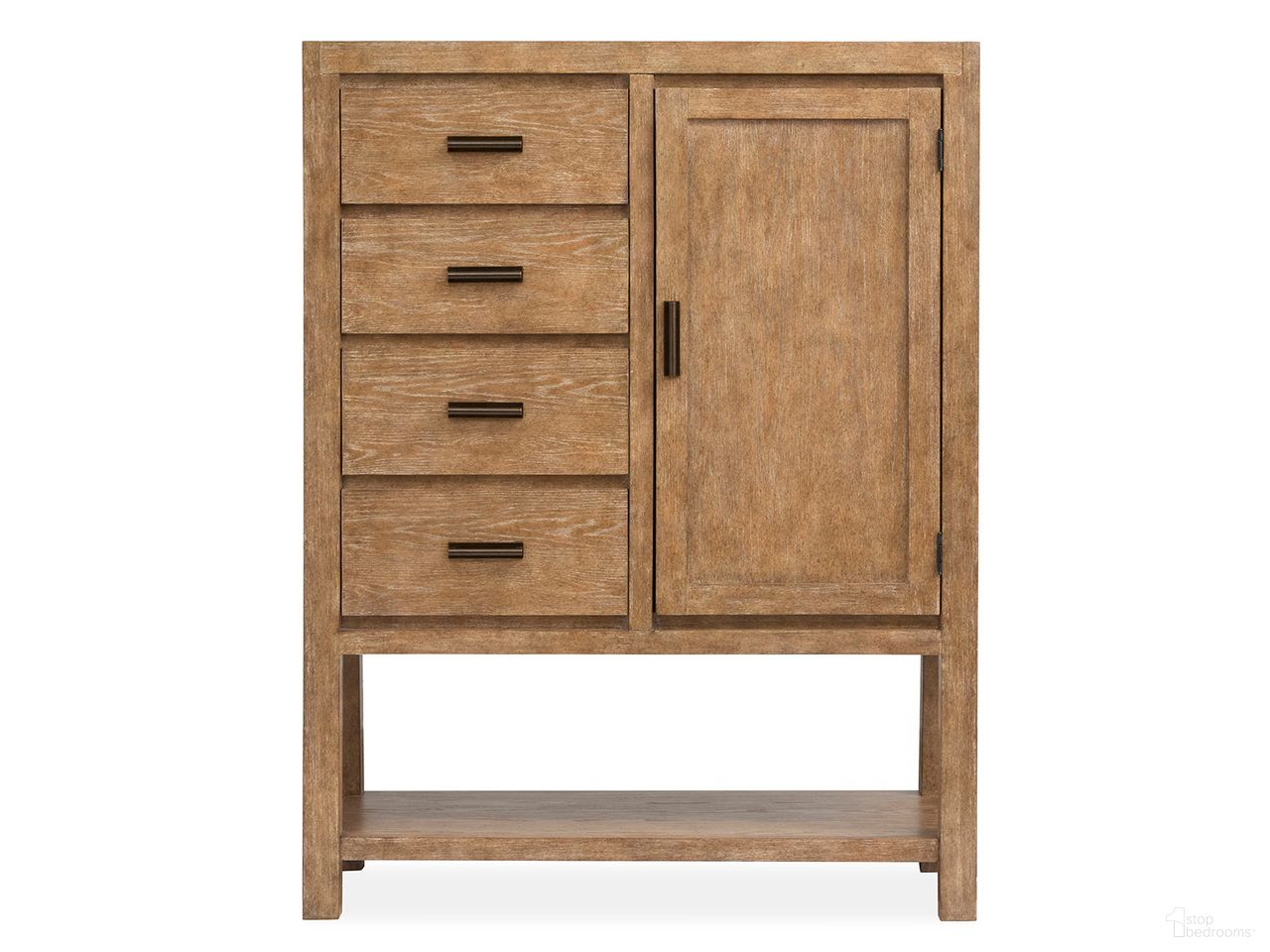 The appearance of Plum Creek Door Chest In Sierra Brown designed by Magnussen in the coastal interior design. This sierra brown piece of furniture  was selected by 1StopBedrooms from Plum Creek Collection to add a touch of cosiness and style into your home. Sku: B5768-13. Material: Oak Veneer.