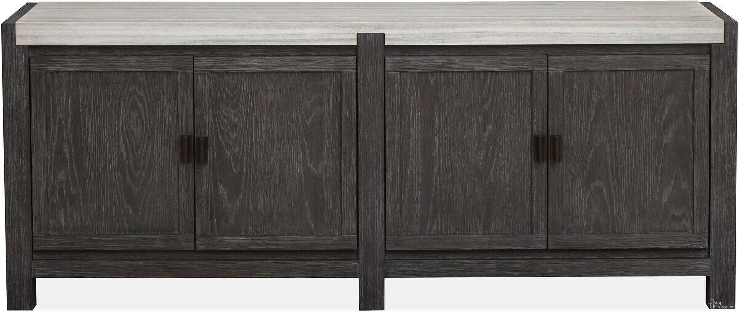 The appearance of Plum Creek Door Console In Ravenwood Black designed by Magnussen in the coastal interior design. This ravenwood black piece of furniture  was selected by 1StopBedrooms from Plum Creek Collection to add a touch of cosiness and style into your home. Sku: H5990-33. Material: Veneer.