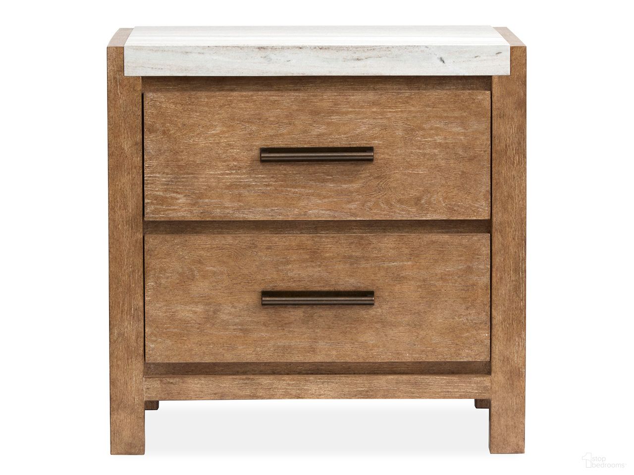 The appearance of Plum Creek Drawer Nightstand In Sierra Brown designed by Magnussen in the coastal interior design. This sierra brown piece of furniture  was selected by 1StopBedrooms from Plum Creek Collection to add a touch of cosiness and style into your home. Sku: B5768-01. Material: Oak Veneer.