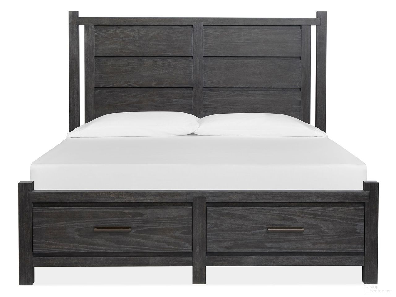Plum Creek King Panel Storage Bed In Ravenwood Black