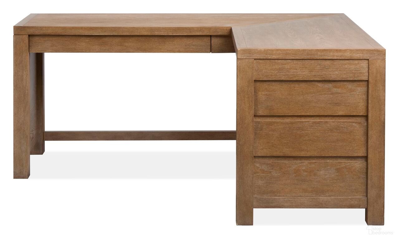 The appearance of Plum Creek L Desk In Sierra Brown designed by Magnussen in the coastal interior design. This sierra brown piece of furniture  was selected by 1StopBedrooms from Plum Creek Collection to add a touch of cosiness and style into your home. Sku: H5768-04. Material: Veneer.