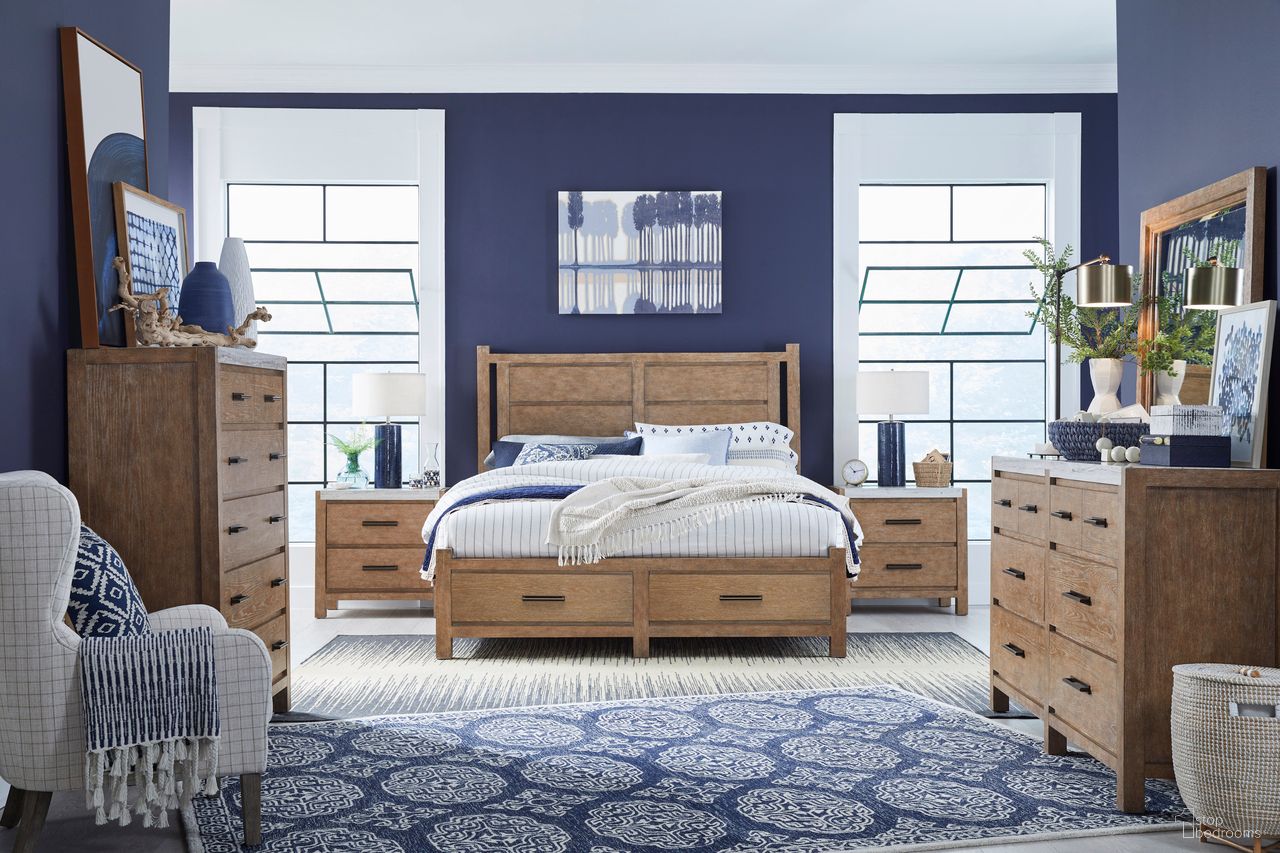 Plum Creek Panel Storage Bedroom Set In Sierra Brown