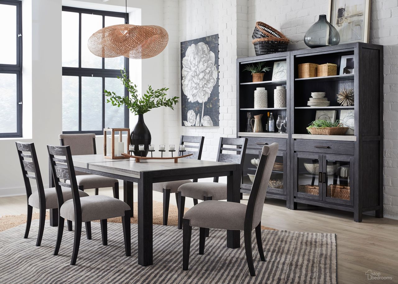 The appearance of Plum Creek Rectangular Dining Set In Ravenwood Black designed by Magnussen in the coastal interior design. This ravenwood black piece of furniture was selected by 1StopBedrooms from Plum Creek Collection to add a touch of cosiness and style into your home. Sku: D5990-20;D5990-62. Material: Marble. Table Top Shape: Rectangular. Size: 80" x 40".