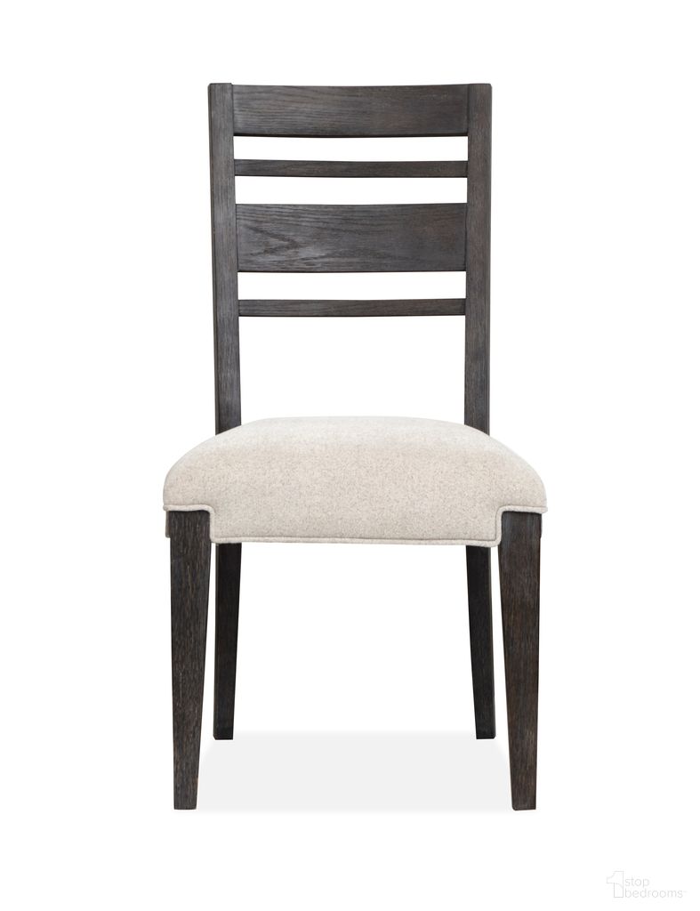 The appearance of Plum Creek Upholstered Side Chair Set of 2 In Ravenwood Black designed by Magnussen in the coastal interior design. This ravenwood black piece of furniture was selected by 1StopBedrooms from Plum Creek Collection to add a touch of cosiness and style into your home. Sku: D5990-62. Material: Oak Veneer. Chair Type: Side Chair.