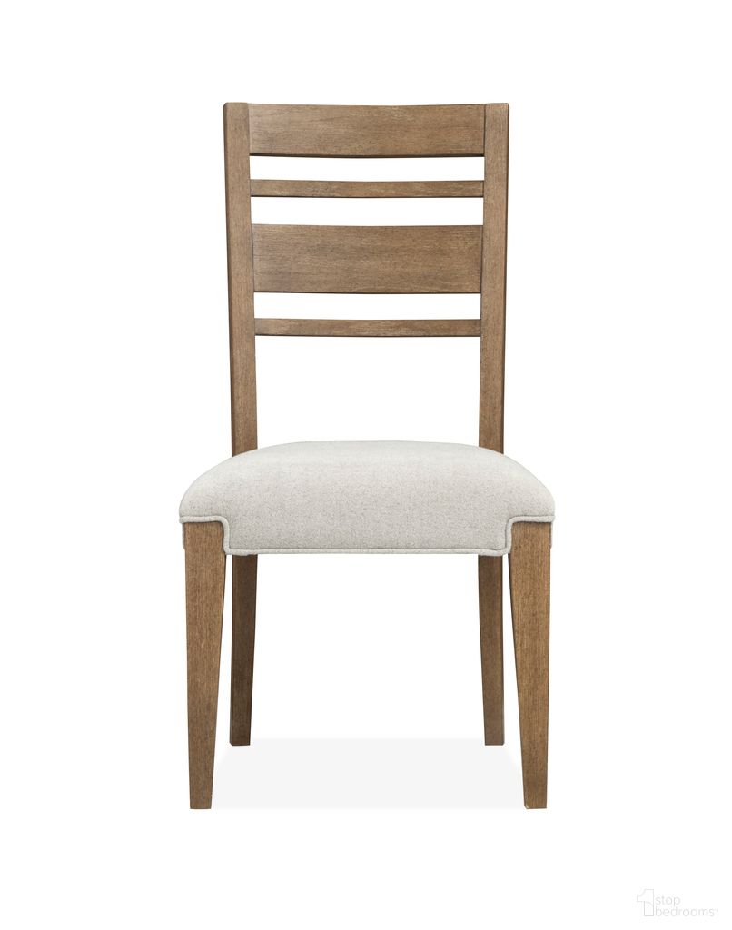 The appearance of Plum Creek Upholstered Side Chair Set of 2 In Sierra Brown designed by Magnussen in the coastal interior design. This sierra brown piece of furniture was selected by 1StopBedrooms from Plum Creek Collection to add a touch of cosiness and style into your home. Sku: D5768-62. Material: Oak Veneer. Chair Type: Side Chair.