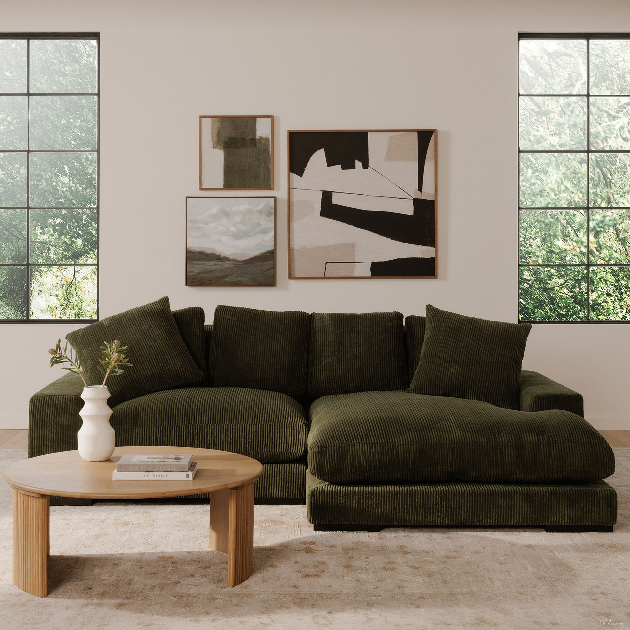 The appearance of Plunge Sectional In Dark Green designed by Moes Home in the modern / contemporary interior design. This dark green piece of furniture was selected by 1StopBedrooms from Plunge Collection to add a touch of cosiness and style into your home. Sku: TN-1014-27-0. Material: Corduroy.