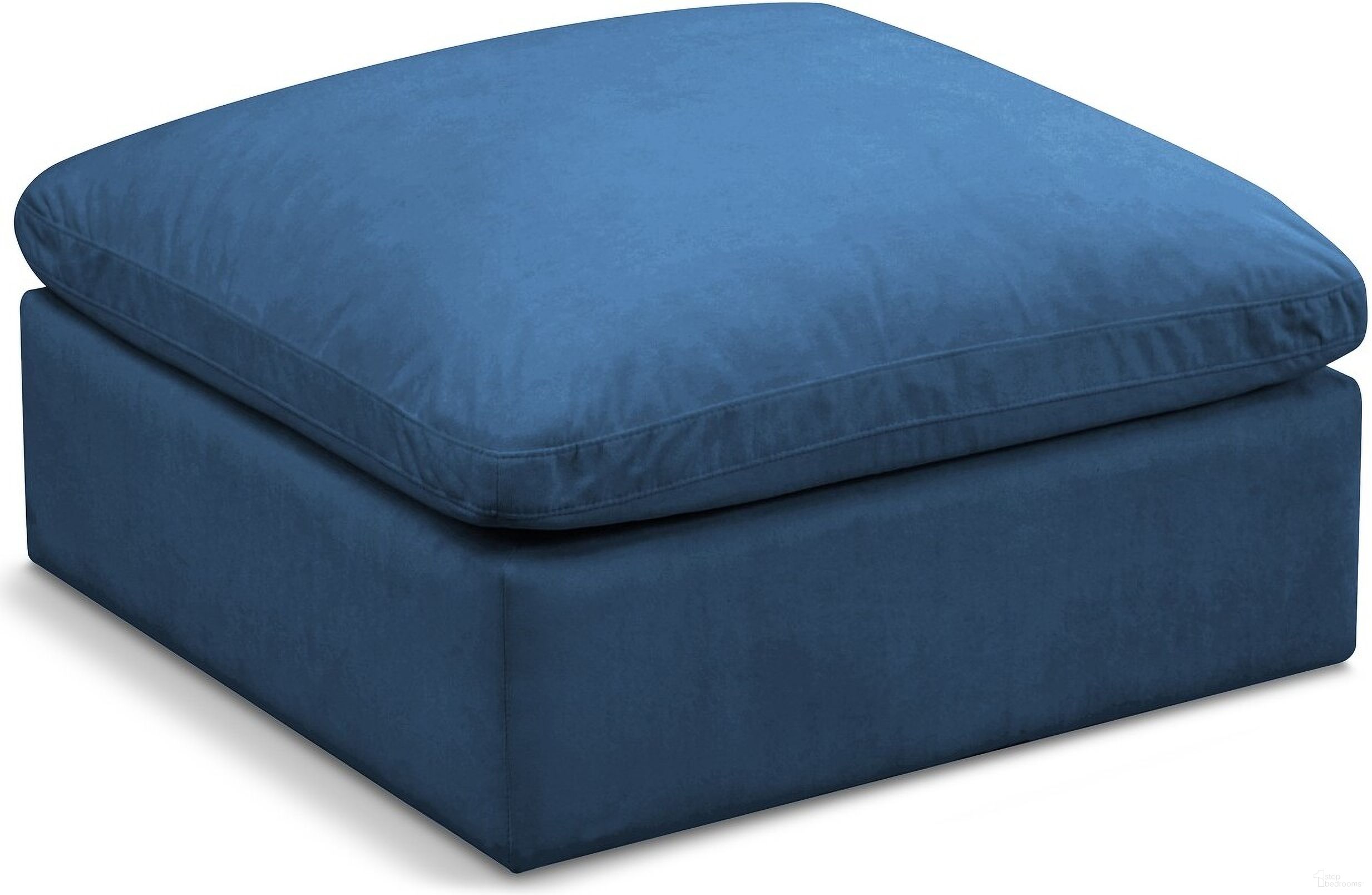 The appearance of Plush Velvet Standard Comfort Modular Ottoman In Navy designed by Meridian in the modern / contemporary interior design. This navy piece of furniture was selected by 1StopBedrooms from Plush Collection to add a touch of cosiness and style into your home. Sku: 602Navy-Ott. Material: Velvet.
